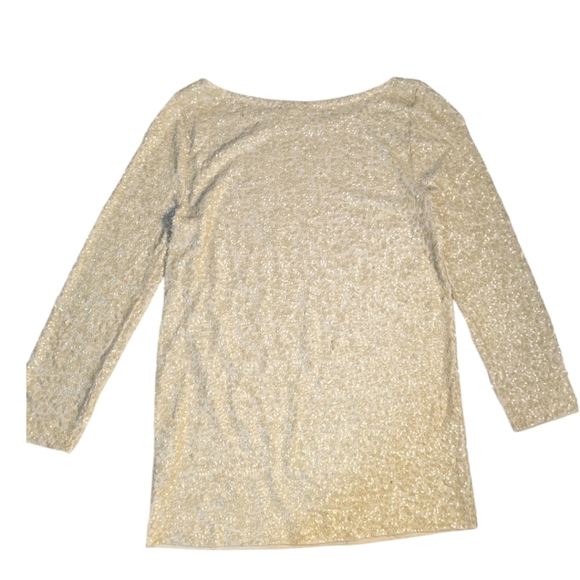 J.Crew Ivory Sequin Stretch Tee Shirt /Top Size XSmall Exc Condition - Picture 6 of 7